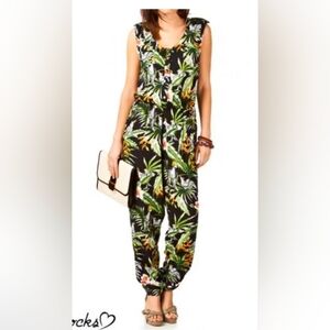Ruby Rocks Tropical Print Jumpsuit MEDIUM